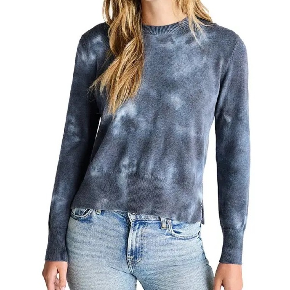 Splendid Blue Tie-Dye Crewneck Sweater